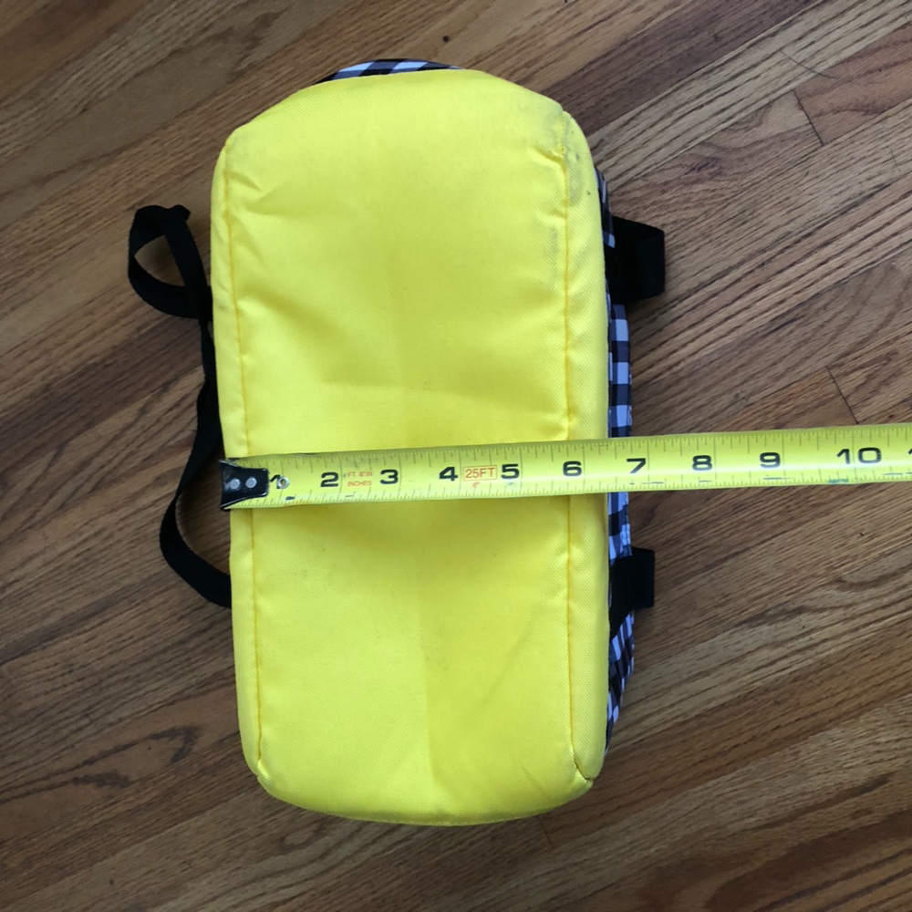 Black & White Gingham Picnic Tote with Yellow Trim - Picture 8 of 12